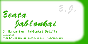 beata jablonkai business card